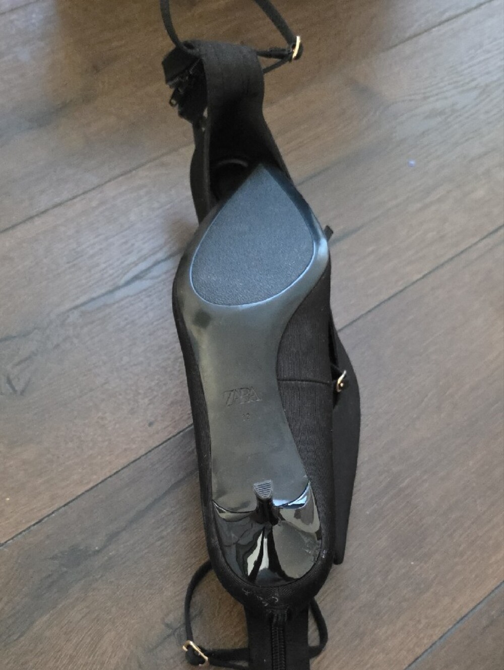 Zara Black Pointed Toe Strappy Heels - Picture 4 of 5